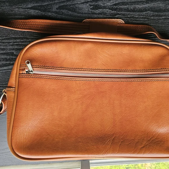SEARS Vintage 1980's Tan Overnight Travel Bag OS Nmbr 9005 Original Keys - Picture 5 of 10